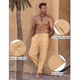 thumbnail image 5 of COOFANDY Men's Baggy Capri Trousers Drawstring Vacation Linen Summer Beach Pants, 5 of 6