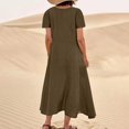thumbnail image 5 of Women's Plus Size Summer Causal Dresses Short Sleeve Cotton Linen Dress Scoop Neck Ruffle Flowy Beach Baggy Maxi Sun Dresses Sundress Pocket, 5 of 5