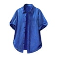 thumbnail image 2 of Xcmzpl Men's Metallic Button Down Shirt Short Sleeve Collar Glitter Top with Pocket 70s Vintage Cocktail Nightclub Rock Clothes, 2 of 5