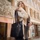 thumbnail image 2 of Bolso de mano Missnine para mujer, bolso de piel negro, 2 of 7