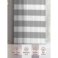 thumbnail image 7 of Anchor Gray Semi Sheer Curtains 45 Inch Length 2 Panels Set, Modern Navy Blue White Striped Nautical Sheer Kitchen Curtain Privacy Voile Window Curtain for Living Room Bedroom Rod Pocket Drapes, 7 of 7