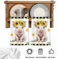 thumbnail image 5 of Sunflower Pig Kitchen Towels Set of 2, Summer Eucalyptus Black Buffalo Plaid Absorbent Dish Towels for Kitchen, Microfiber Hand Towel, Quick Drying Tea Towel for Cleaning Decorative Dishcloths, 5 of 7