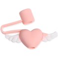 thumbnail image 1 of Silicone Straw Plug Drinking Dust Cap Cute Splash Proof Straw Tips Reusable Cartoon Plugs Cover Cup Accessories (Angel Wings）, 1 of 8