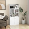 thumbnail image 4 of Gymax 5-Tier Bookcase Freestanding Storage Cabinet w/ Adjustable Shelf & 2-Door Cabinet, 4 of 10