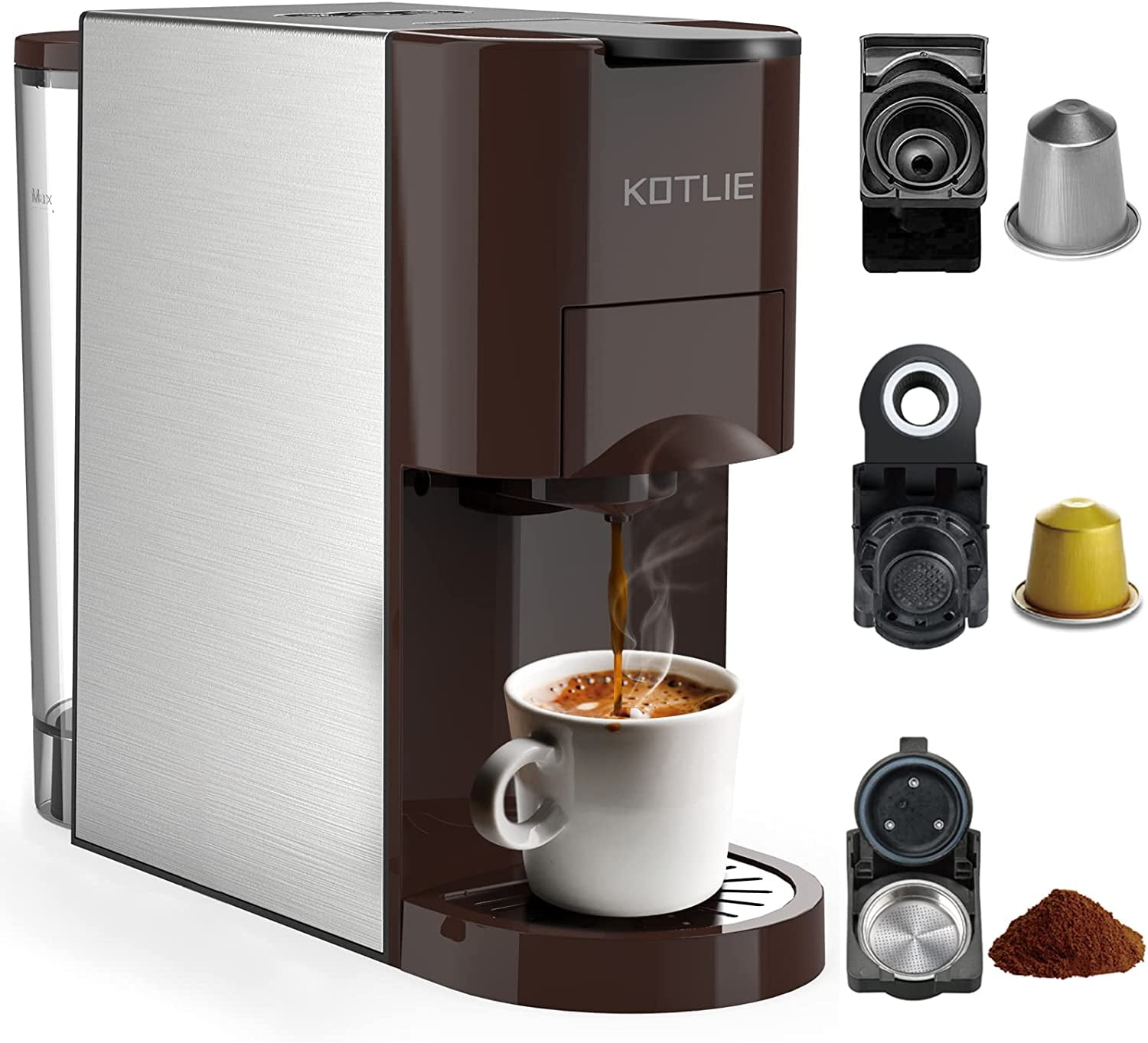 Mecity Coffee Maker 3-in-1 single cup coffee maker for K pod coffee  capsules, ground coffee makers, loose tea makers