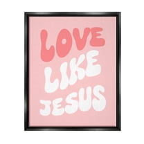 Stupell Industries Love Like Jesus Retro Inspirational Painting Black Floater Framed Canvas Art Print Wall Art, 25 x 31