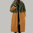 thumbnail image 2 of Hpapadks Blazer for Women Winter Warm Long Sleeve Solid Lapel Long Suit Collar Overcoat Army Green L, 2 of 4