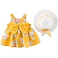 thumbnail image 3 of Vestido de princesa con lazo, sin mangas, floral, vintage, con sombrero para el sol, vestido de fiesta, falda, 3 of 5