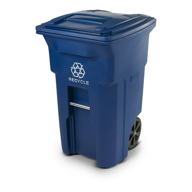 Toter 64 Gal. Blue Recycling Container with Wheels and Lid Walmart