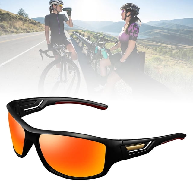 Gafas de ciclismo, gafas de para hombres y mujeres, de deportivas, de polarizadas para golf, exteriores, motocicleta, conducción, pesca naranja