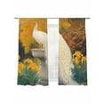 thumbnail image 6 of White Peacock Elegance Sheer Curtains for Living Room Bedroom Retro Botanical Garden Floral Sheer Curtains 63 Inch Long 2 Panels Set Light Filtering Curtain Window Treatments Drapes for Dining Room, 6 of 6