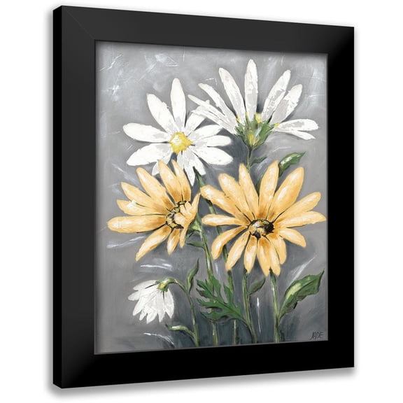 Reynolds, Jade 12x14 Black Modern Framed Museum Art Print Titled - Summer Daisies II