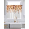 thumbnail image 2 of Kitchen Curtains 45 Inches length, Orange Eucalyptus Leaves Window Treatment Curtain Drapes, Spring Floral Summer Botanical Lightweight Window Panels for Living Room Bedroom, 52"x45", 2 Panels, 2 of 7