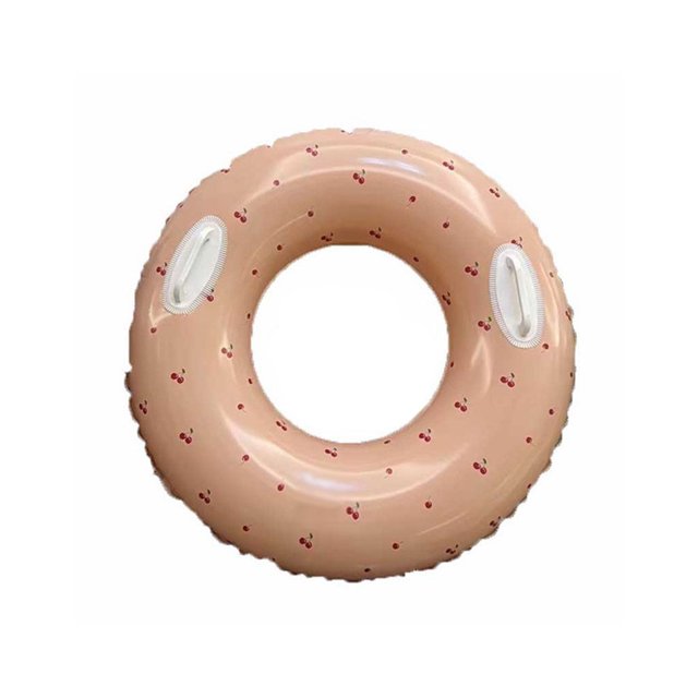 kurtrusly Children Inflatable Swimming Pool Buoyancy Rings Water Boating Rowing Practicing Aid Circle for Indoor Gym Seaside Party Cherry Size 100 with Handle