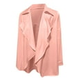 thumbnail image 2 of Niaviben Windbreaker for Women Womens Fall Jackets Lapel Coat Women's Coats Jackets for Women Trendy Shirts for Women Dressy Casual Fall Coats for Women Pink 3XL, 2 of 6