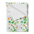 thumbnail image 2 of Ladybugs Soft Flannel Fleece Throw Blanket, Macro Chamomiles and Ladybugs Illustration Playful Magic Spirits of the Nature, Cozy Plush for Indoor and Outdoor Use, 50" x 60", White Green, by Ambesonne, 2 of 5