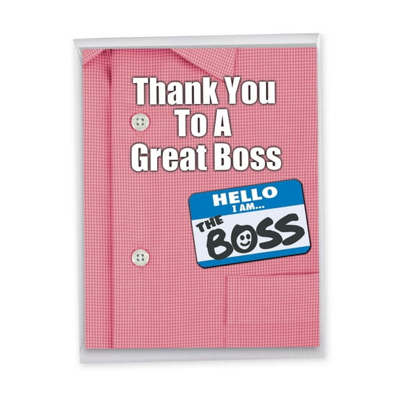 1 Large Boss's Day Greeting Card (8.5 x 11 Inch) - Thank You to a Great Boss Boss's Day J9108BOG