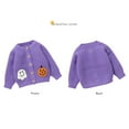thumbnail image 6 of Odeerbi Infant Boys Girls Halloween Knit Cardigan Sweater Fall Winter Thermal Sweater Infant Halloween Three-dimensional Pattern Cardigan Baby Knitted Cute Tops Infant Clothes Purple, 6 of 9