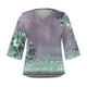 thumbnail image 5 of Blusa de Manga Corta Mujeres Cuello en V de Verano Impreso, Top Regular Casual Sexy para el Hogar Y el Uso Diario, 5 of 5