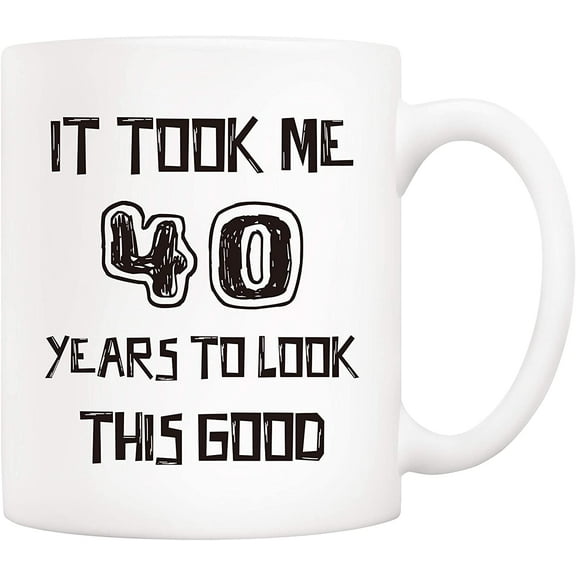 Christmas Gifts Funny Coffee Mug, It Took Me 40 Years to Look This Good Novelty Ceramic Cups 11 Oz, Unique 40th Birthday and Holiday Gifts for Friend Family Member