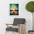 thumbnail image 2 of Path Into The Light Calm Landscape Oil Painting Art Print Framed Poster Wall Decor 12x16 inch, 2 of 5