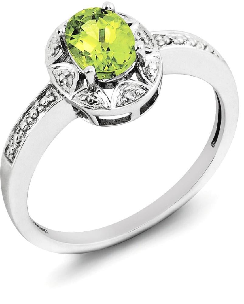 Nickel Free Beautiful And Simple Anniversary Gift For Wife Birthstone Month-August By Orchid Jewelry 2.60 Ct Green Oval Cut Peridot 925 Sterling Silver Wedding Ring For Women 