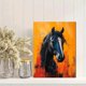 thumbnail image 2 of Qisvanset 12x16 Inch Pop Art Dark Horse Canvas Wall Art, Colorful Abstract Animal Ready To Hang Decor, 2 of 5