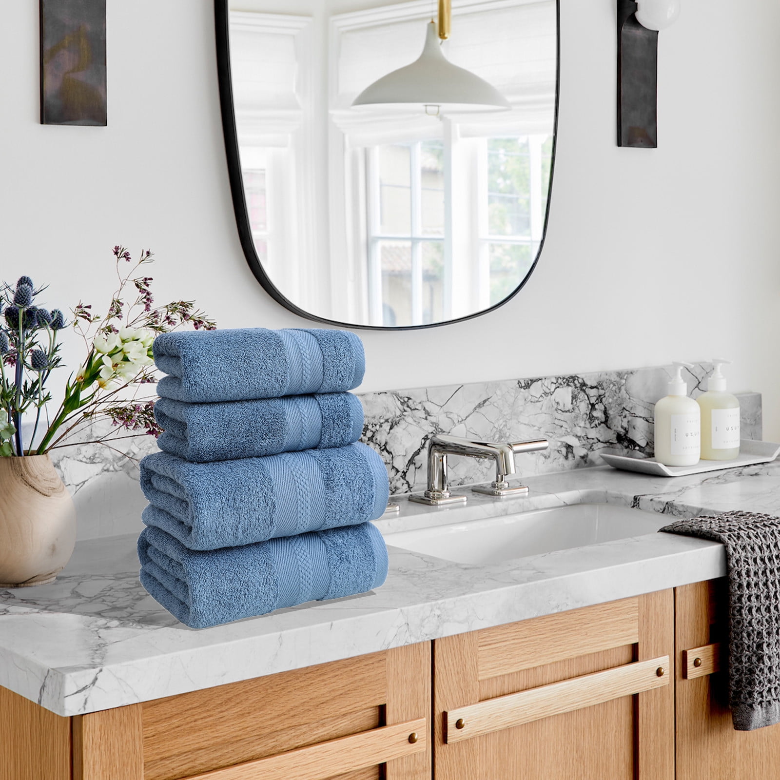 Thick Soft Absorbent Bath Towel Set, Large Household Wash Face Gift Towel, 100% Cotton, Ultra Soft, Highly Absorbent, Modern Minimalist, Family Bathroom, Daily Use, Luxurious Spa Experience TOPLIU