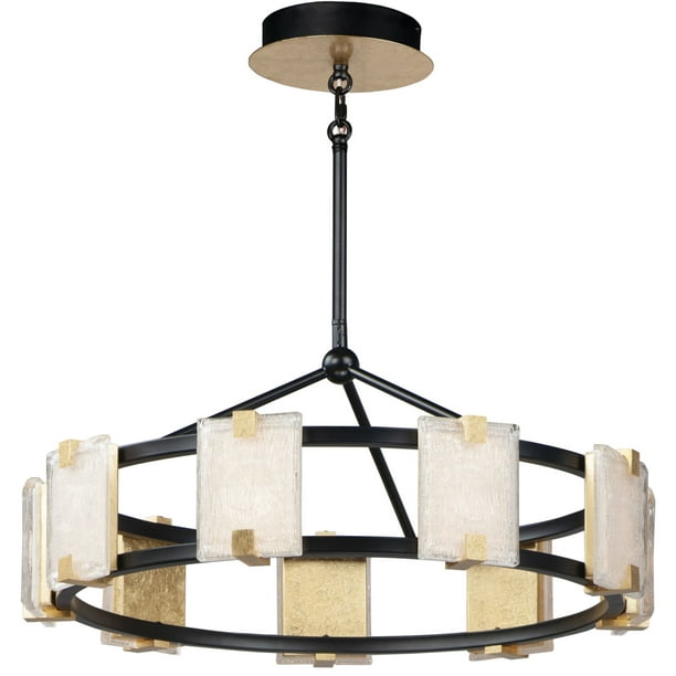 Maxim 39535 Radiant 9 Light 27 Wide Led Ring Chandelier Black Gold Leaf Crystalline Com Maxim 39535 Radiant 9 Light 27 Wide, Gold And Black Ring Chandelier