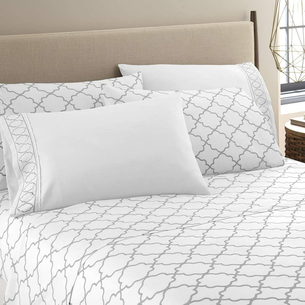 Bed Sheet Set 1800 Series 6 Piece Deep Pocket Soft Bed Sheets Size