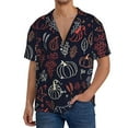 thumbnail image 3 of Disketp Men's Hawaiian Thanksgiving Seamless Pattern Print Shirts Button Down Holiday Beach Shirts-3X-Large, 3 of 7