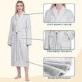 thumbnail image 3 of PAVILIA Light Gray Women Robe Fleece Plush Soft, Fluffy Fuzzy Cozy Warm Lightweight Bathrobe, Shower Spa House Long Robe for Women, L/XL, 3 of 10