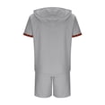 thumbnail image 4 of Men's Short Sleeve Hoodie and Shorts Set, Casual Athletic Two-Piece Outfit, Summer Comfort Lounge Wear, 4 of 6