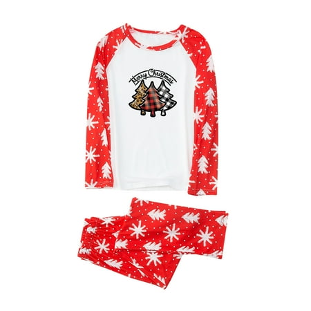 

AnuirheiH Parent-child Pjs Warm Christmas Set Printed Home Wear Pajamas Two-piece Mom Set Clearance