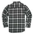 thumbnail image 2 of YAGO Men's Casual Plaid Flannel Long Sleeve Button Down Shirt Gray/4D (S-5XL), 2 of 3