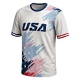 thumbnail image 2 of Zimjoy 2026 USA Soccer Jersey Shirts for Men Crewneck Short Sleeve United States Team Fan International Football Shirt Retro Streetwear Top Sky Blue L, 2 of 4