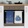 thumbnail image 6 of Fall Kitchen Dish Towel 18 x 26 Inch Blue Pumpkins Autumn Dishcloth Grey Plaid Farmhouse Decorative Hand Drying Tea Towel for Thanksgiving Holiday Kitchen Cooking Baking Cleaning, 2Pcs, 6 of 6