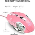 thumbnail image 6 of Gaming Mouse Wired, 6 Buttons, Chroma RGB Backlit, 3200 DPI Adjustable, Comfortable Grip Ergonomic Optical PC Computer USB Gaming Mice (Pink), 6 of 7