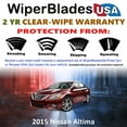 thumbnail image 2 of 2015 Nissan Altima Beam Wiper Blades Wipers w/2yr Warranty (Set of 2) (WiperBladesUSA), 2 of 5