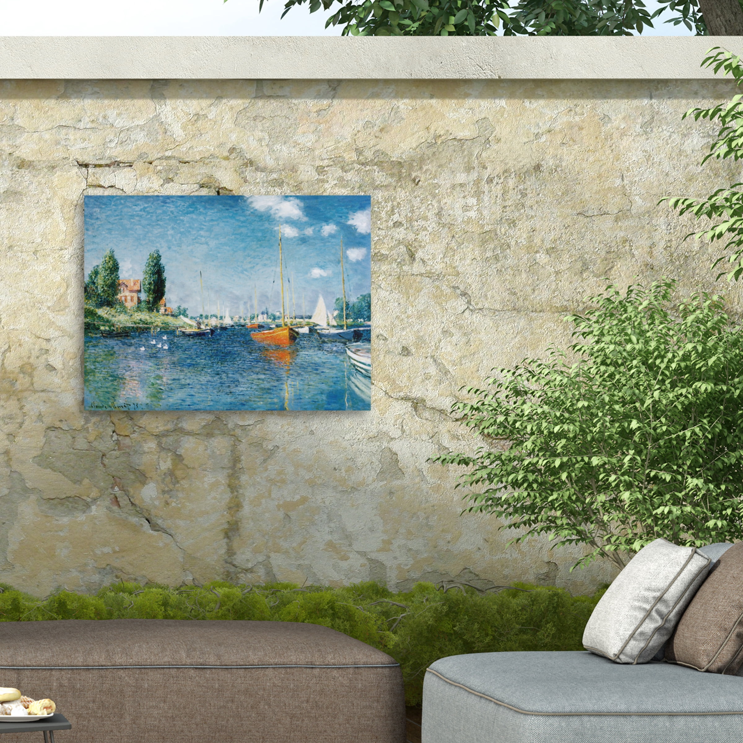 Claude Monet 'Red Boats at Argenteuil' Outdoor Canvas