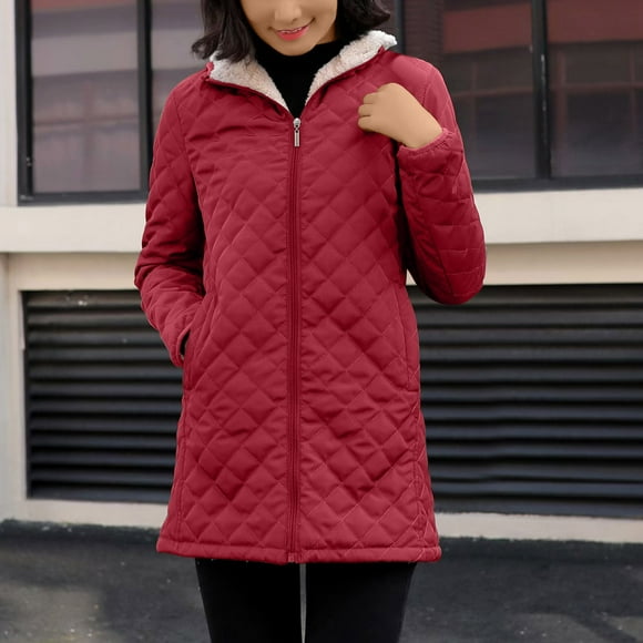 Aqestyerly Women Coats Clearance Women'S Plus Fleece Cotton Jacket Warm Lamb Fleece top Coat Sweater Coat