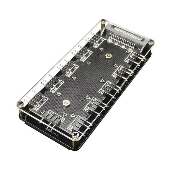 10 Ports RGB Fan HUB PC Computer Desktop 5V 3PIN ARGB Extension Splitter Portable Powe y19462