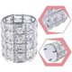 thumbnail image 2 of Elegante organizador de brochas de maquillaje de cristal y metal, diseño geométrico, acabado plateado, almacenamiento de tocador que ahorra espacio para su escritorio glamoroso, 2 of 7