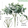 thumbnail image 3 of 6 Pcs Artificial Eucalyptus Stems Bouquet with 20 Branches Green Fake Eucalyptus Leaves for Vase Wedding Table Centerpiece DIY Decor, 3 of 7