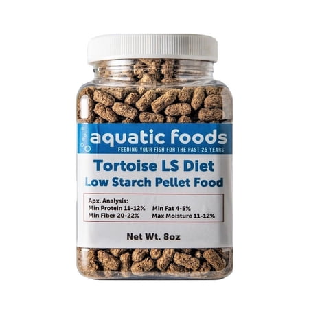 Tortoise Pellet Food, Low Starch High Fiber Diet for Sulcata, Leopard, Yellow-Footed, Desert, African Spurred for ALL Tortoise.…8oz Small Jar