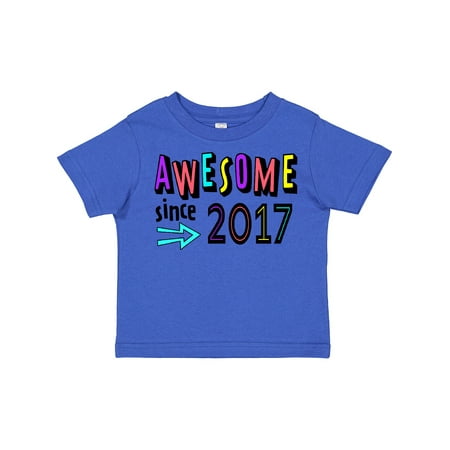 

Inktastic Awesome Since 2017- Birthday Gift Toddler Boy or Toddler Girl T-Shirt