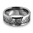 thumbnail image 2 of Tungsten Rings for Men Wedding Bands for Him Womens Wedding Bands for Her 8mm Celtic Silver Dragon Size 8-22, 2 of 6