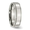 thumbnail image 5 of Auriga Fine Jewelry Stainless Steel Polished 6 mm Ridged Edge Band for Women Size 12, 5 of 6