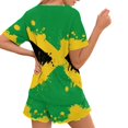 thumbnail image 2 of Yuyamidu Jamaica Flag Women's Summer Sleep Pajamas Cooling Short Sleeve O-Neck Top & Lightweight Lounge Shorts Casual Homewear, Green, 2 of 7