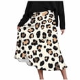 thumbnail image 2 of Gamivast Women's Leopard Print Skirt High Waisted Elastic Waist Flared A Line Flowy Skirt Cute Boho Trendy Casual Beach Office Party Midi Skirt, 2 of 7